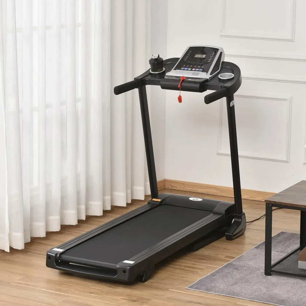 Laufband Klappbar elektrisch 500W 1-12,8 km/h mit LED-Display Getränkehalter und Handyhalterung für Home Gym Indoor Fitn