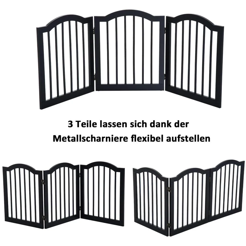 Absperrgitter Hundegitter 154,5cm faltbar Schwarz