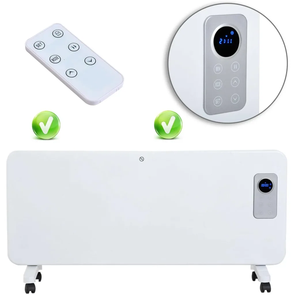 Heizgerät Elektroheizung Timer mit Fernbedienung 1000/2000W Weiß