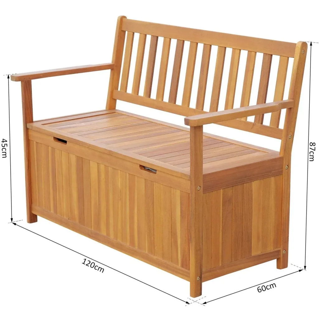 Gartenbank Truhenbank mit Stauraum Holz Natur
