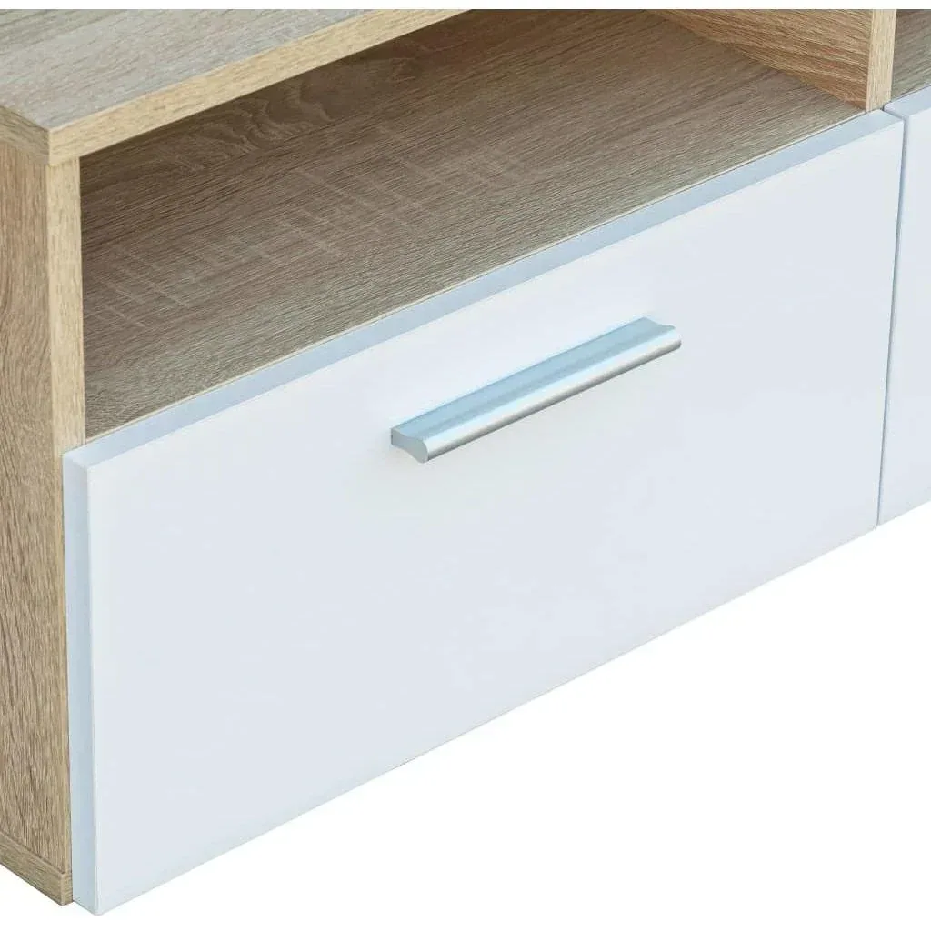 TV-Schrank 95x35x36 cm Spanplatte eichefarben und weiß