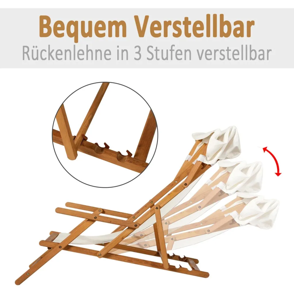 Sonnenliege Gartenliege Relaxliege verstellbar Gartenmöbel mit Sonnendach Hocker 161 x 72 x 68 cm