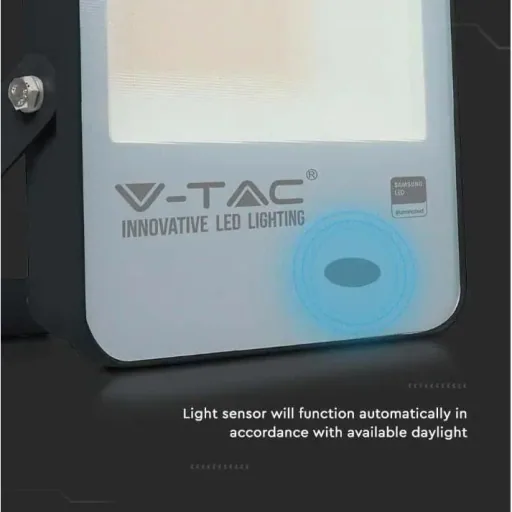 VT-117S LED-Scheinwerfer mit Tag/Nacht-Sensor - 100 W - 10000 Lm - 3000K - schwarz