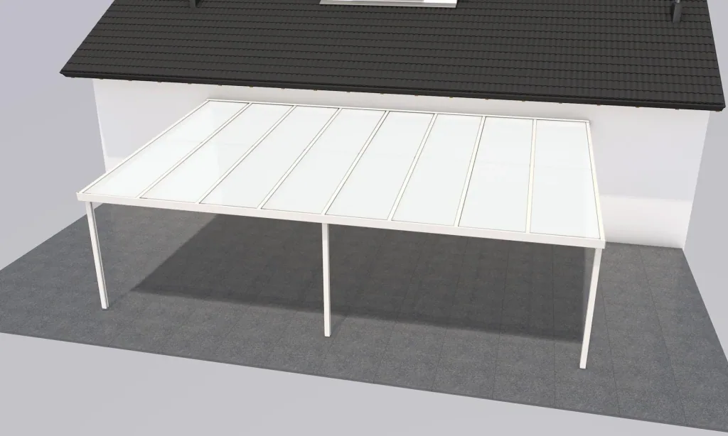 Terrassendach Premium, weiß, 8125 x 5060 mm - Klima blue