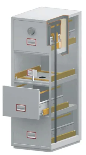 Aktenschrank World Class Vertical Fire File mit 4 Schubladen und elektronischem Schloss
