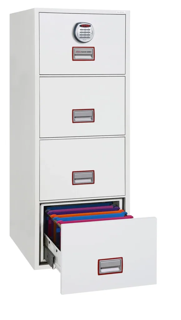 Aktenschrank World Class Vertical Fire File mit 4 Schubladen und elektronischem Schloss