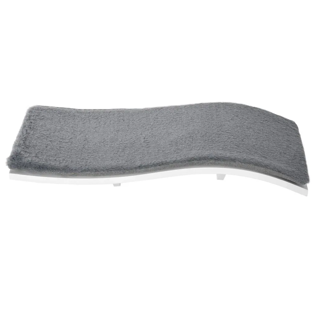 Katzenbett Katzenliege Katzen Wandliege Katzenregal Wandmontage Plüsch MDF Grau+Weiß 53 x 28 x 12 cm