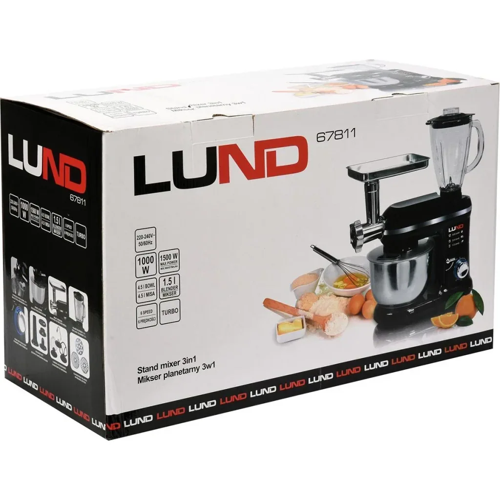 Küchenmaschine Mixer 3in1 - 1000W - 240V - 6 Geschwindigkeiten und Turbofunktion