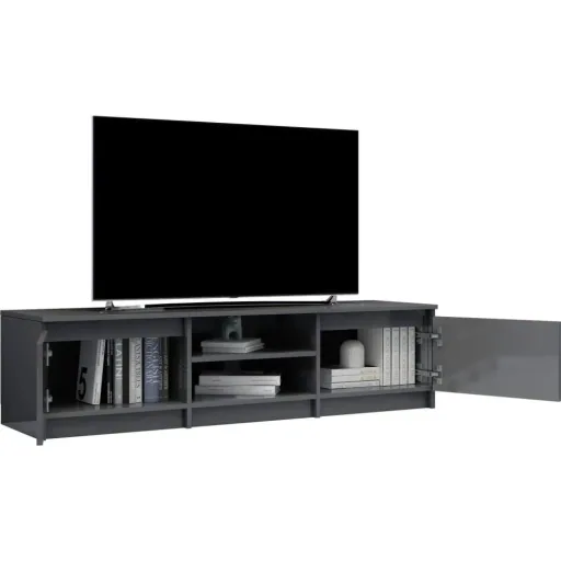 TV-Schrank 140x40x35,5 cm Spanplatte Hochglanz grau