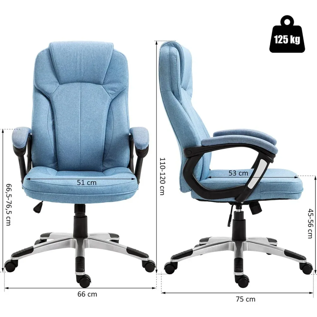Bürostuhl mit Wippfunktion hellblau