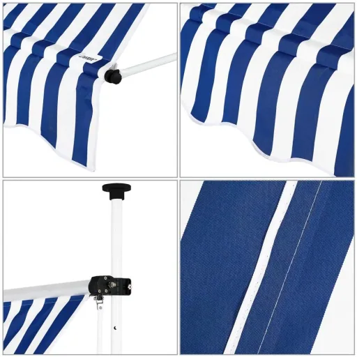 Klemmmarkise blau/weiß 300cm