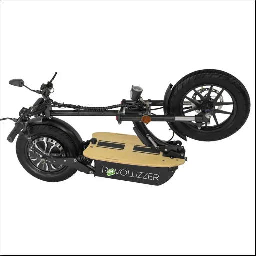 E-Scooter "Revoluzzer" Safety Plus 45 km/h inklusive Blinkanlage, Gepäck-Case und Lithium-Akku schwarz