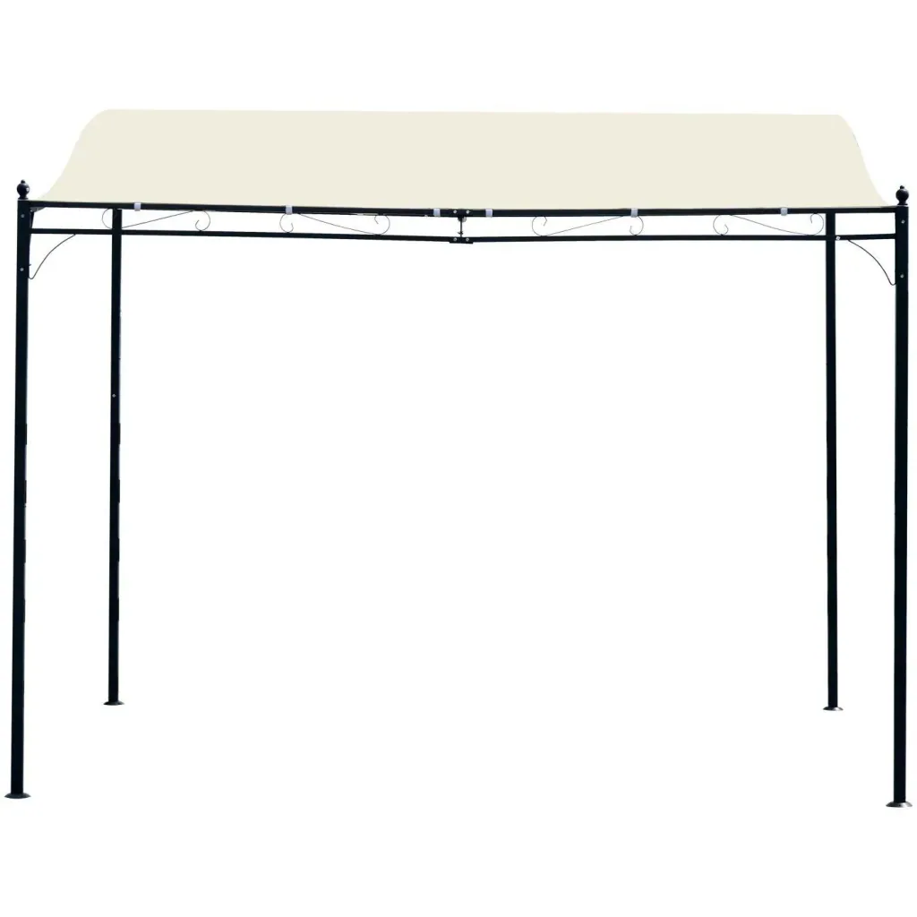 Pergola Terrassenüberdachung Pavillon 297x297cm Metall Creme