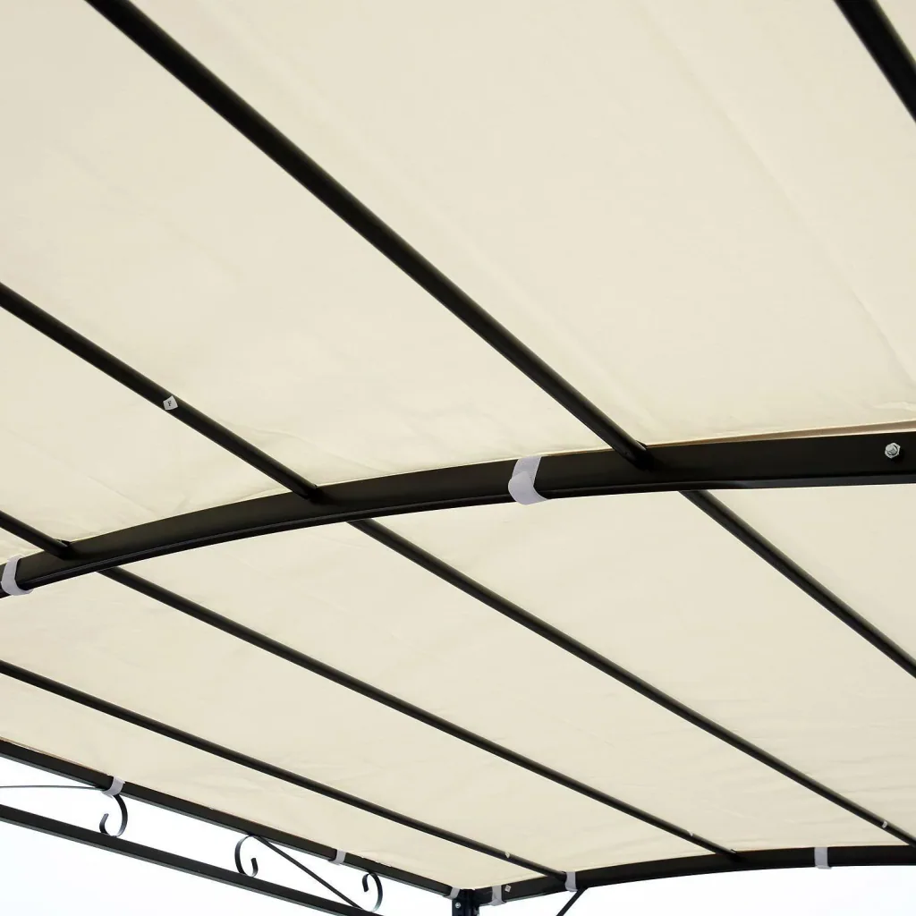 Pergola Terrassenüberdachung Pavillon 297x297cm Metall Creme