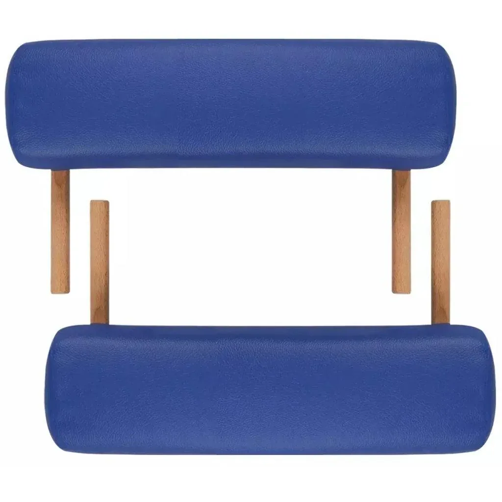 Klappbare Massageliege 3 Zonen mit Holzrahmen (blau)