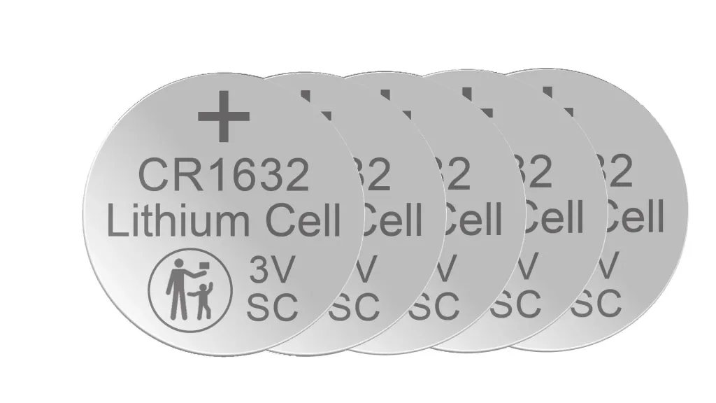 Lithium Knopfzelle CR1632, 3 Volt - 5 Stück