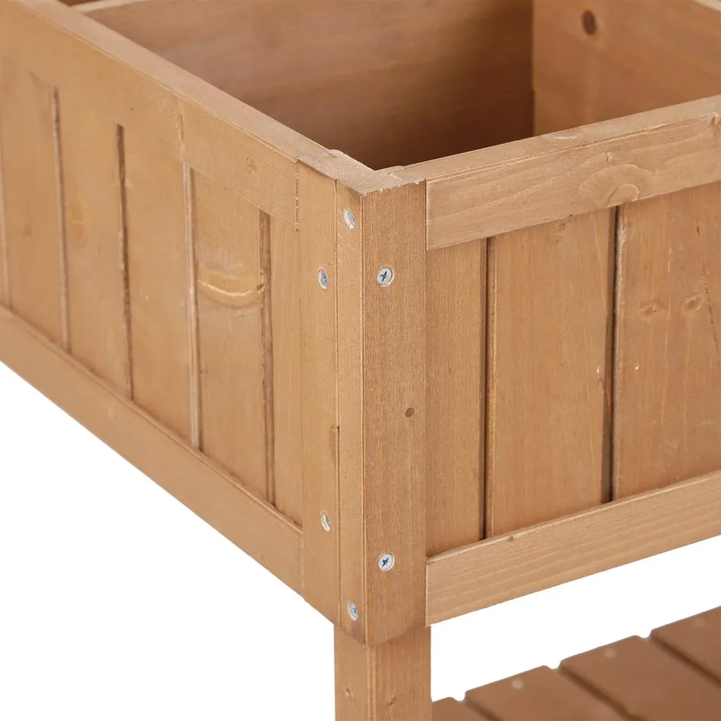 Pflanztisch Hochbeet Blumenkasten Anzuchttisch 8 Fächer mit Abfluss Ablage Tanne Massivholz 120 x 60 x 22 cm