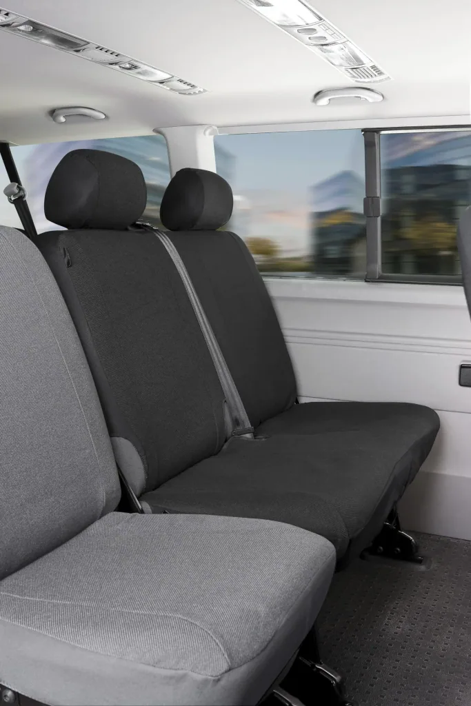Passform Sitzbezüge VW T6 für Doppelbank hinten aus Stoff ab Baujahr 07/2015 bis heute