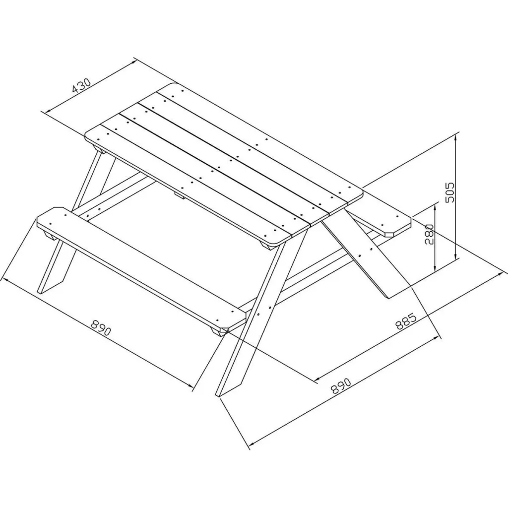 Dave Picknick-Tisch | Braun | FSC Holz | 89x89x50cm