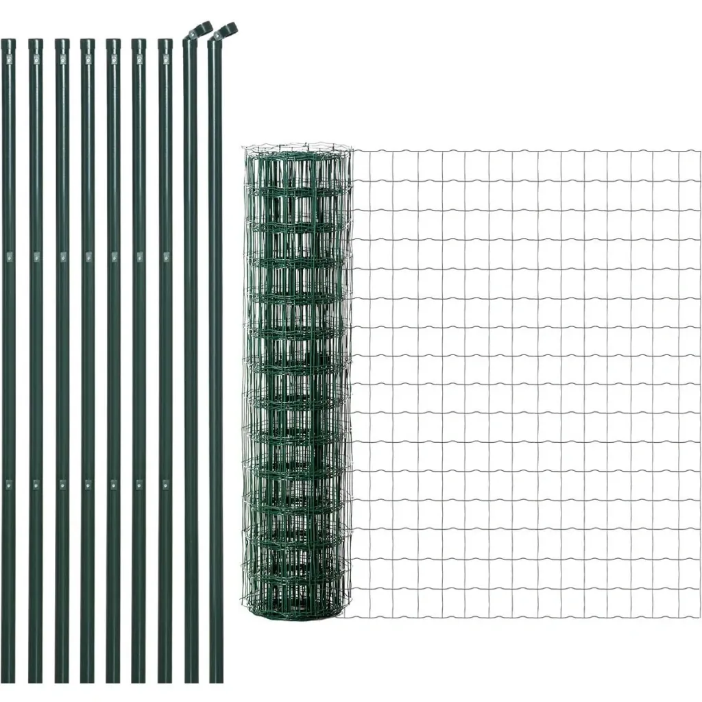 Gartenzaun 10 x 1,5 m Volierendraht Maschendraht Drahtzaun Drahtgitter Gartenzaun Rolle Masche stark Stahl Grün