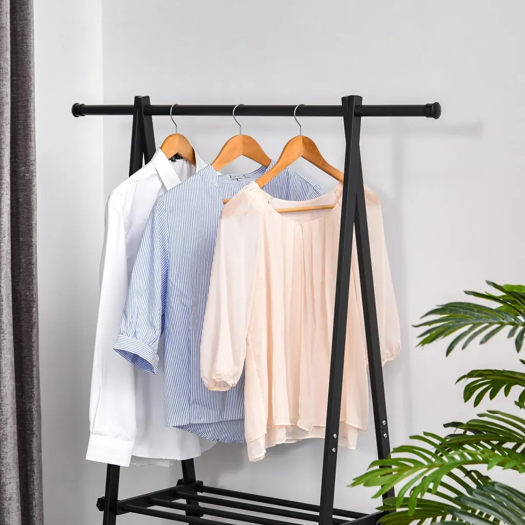 Garderobe mit Schuhablage, schwarz