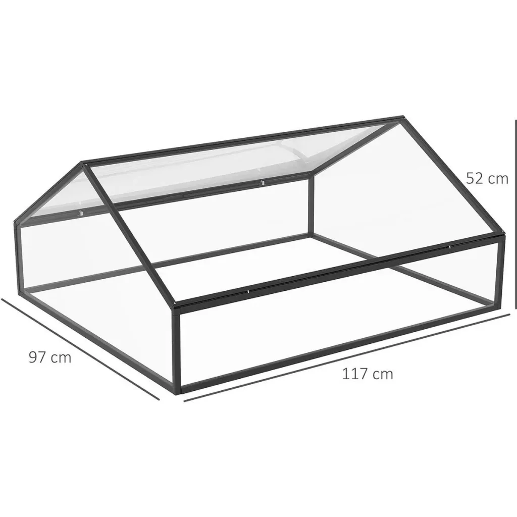 Gewächshaus mit verstellbaren Türen, 117 x 97 x 52 cm, Aluminium, transparent