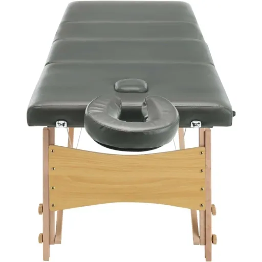 Massageliege 4 Zonen 186x68 cm Holzrahmen anthrazit