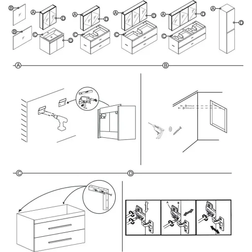 Concept Bade Hoher Schrank rechts schwartz fsc