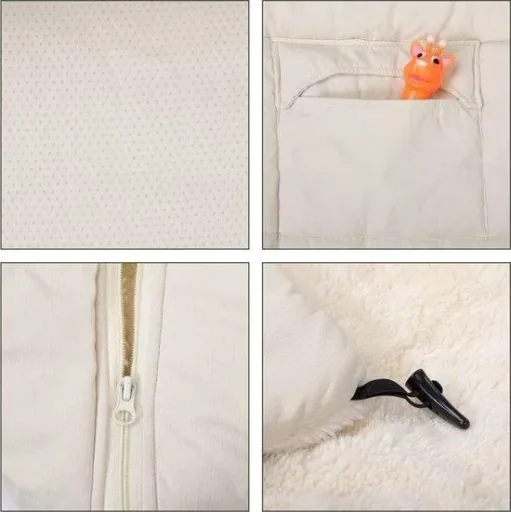 Babytrage Fußsack Beige | Teddy | Maxi-Cosi | mit Aufbewahrungstasche