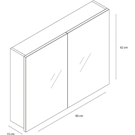 Concept Spiegelschrank 80cm schwartz fsc