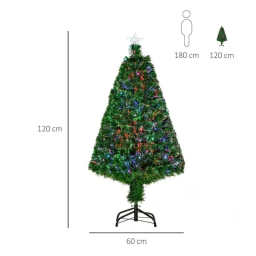 Weihnachtsbaum 1,2 m Christbaum Kunsttanne 130 Äste mit LED-Lichtern