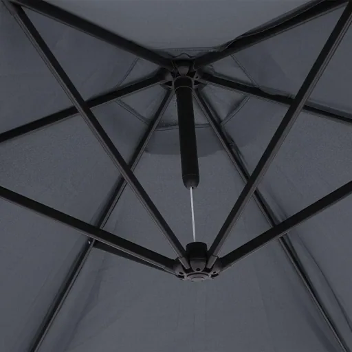 Sonnenschirm faltbar Aluminium anthrazit mit Kurbel Ø 330 cm