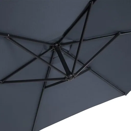 Sonnenschirm faltbar Aluminium anthrazit mit Kurbel Ø 330 cm