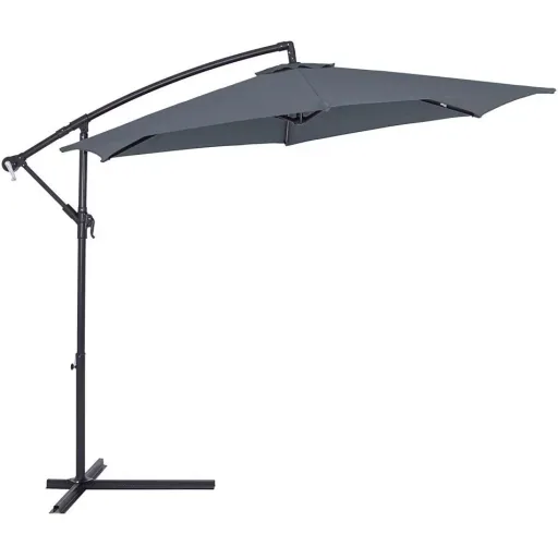 Sonnenschirm faltbar Aluminium anthrazit mit Kurbel Ø 330 cm