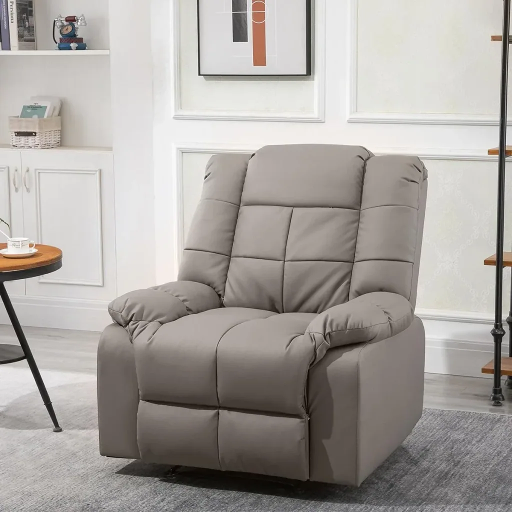 Massagesessel Fernsehsessel Relaxsessel mit Massagefunktion Kunstleder Holz Metall Schaumstoff Grau 94 x 99 x 99 cm
