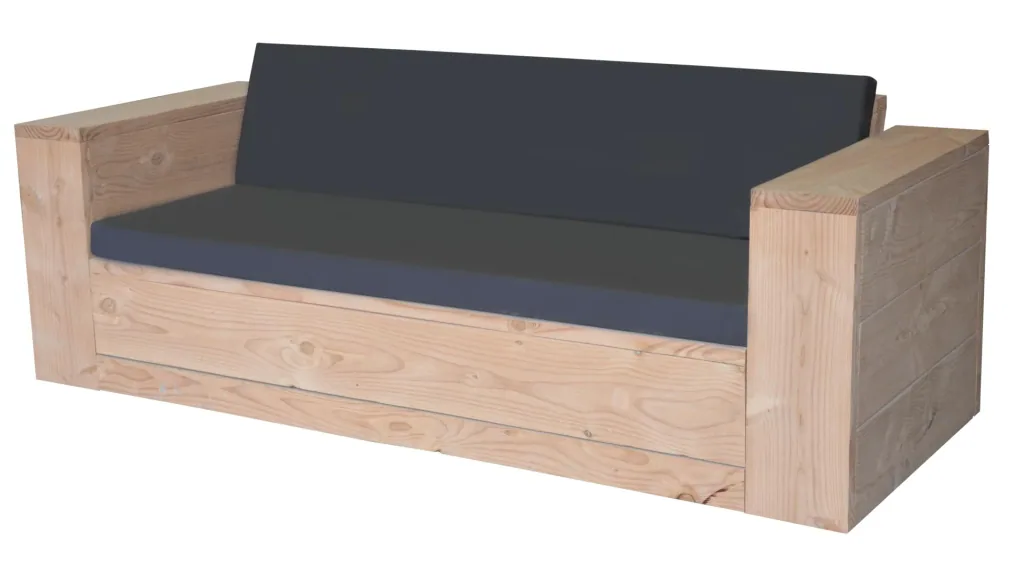 Loungebank haltbares douglas-Holz 200 cm Halbmontagepaket