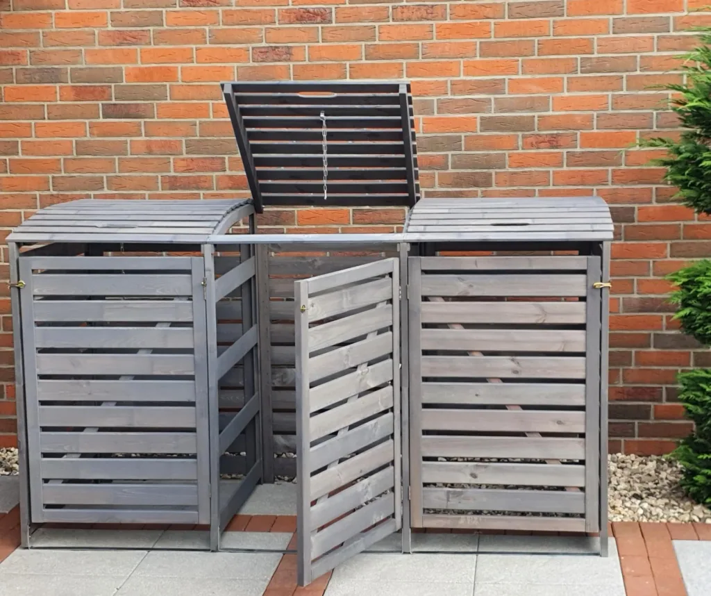Mülltonnenbox Vario III für 3 Tonnen, grau
