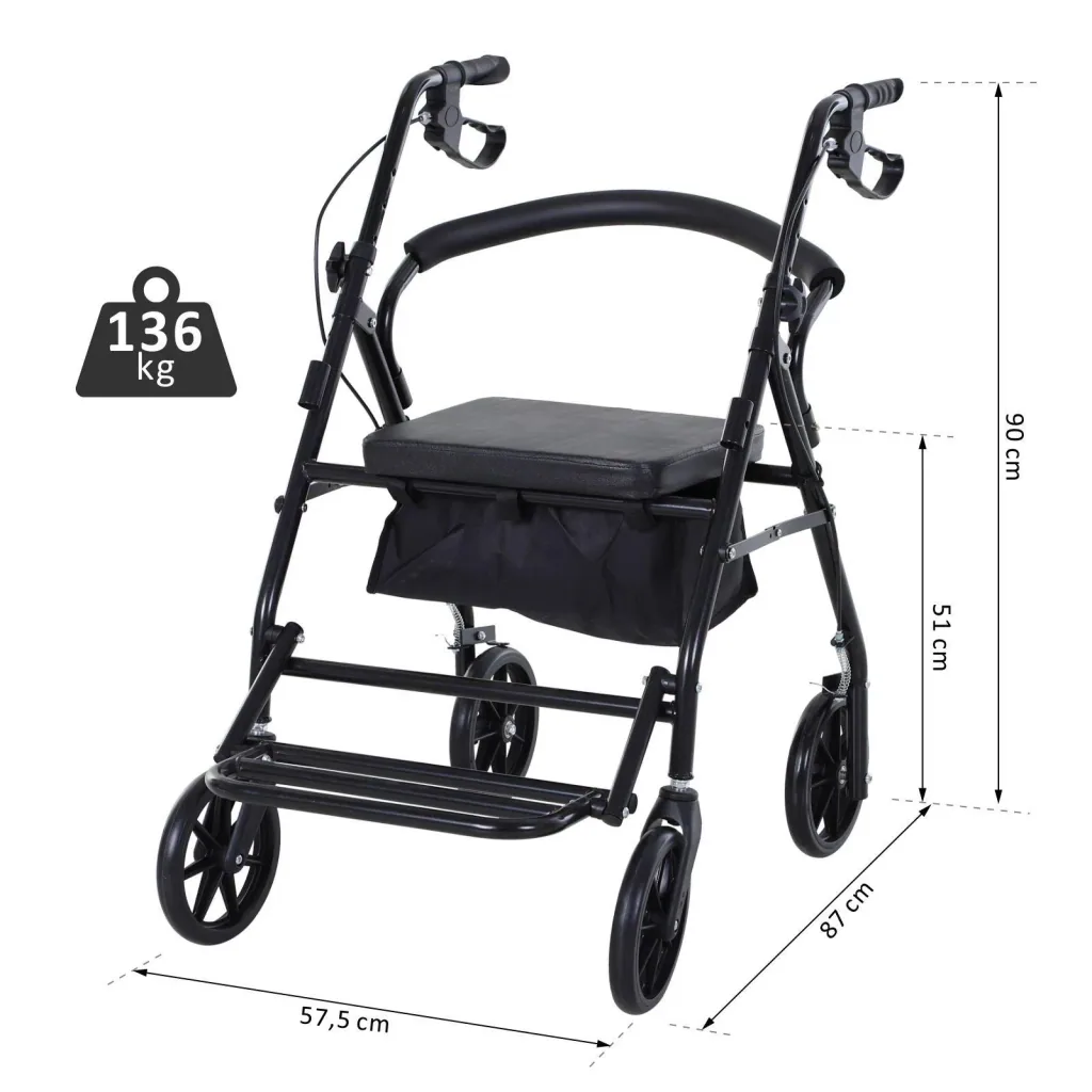 Rollator mit Sitz und Stauraum