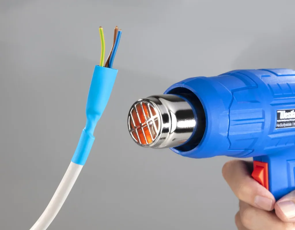 Heißluftpistole 2000 Watt inklusive Schrumpfschlauch-Set, 15-teilig