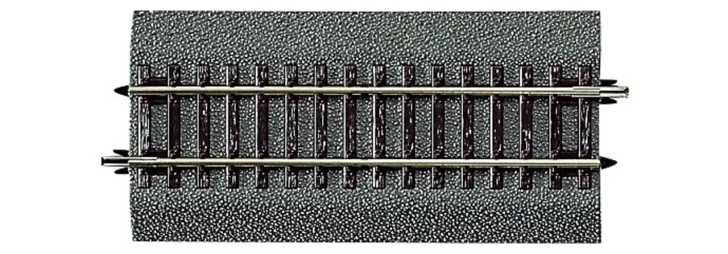 6 Stück Gerades Gleis G½ mit Bettung, Länge 115 mm