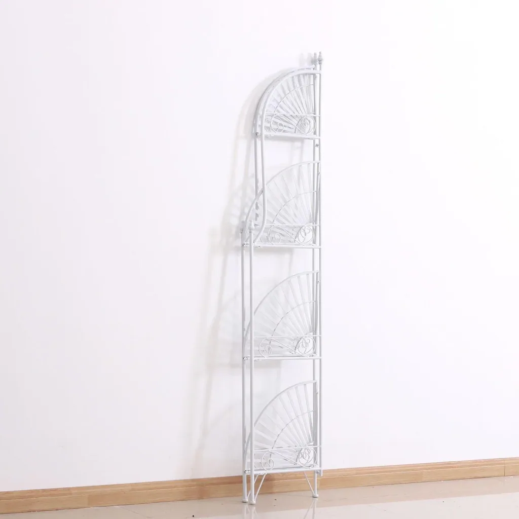 Badregal Pflanzregal Standregal Bücherregal Lagerregal Aufbewahrungsregal faltbar Metall Weiß 46 x 31 x 157 cm