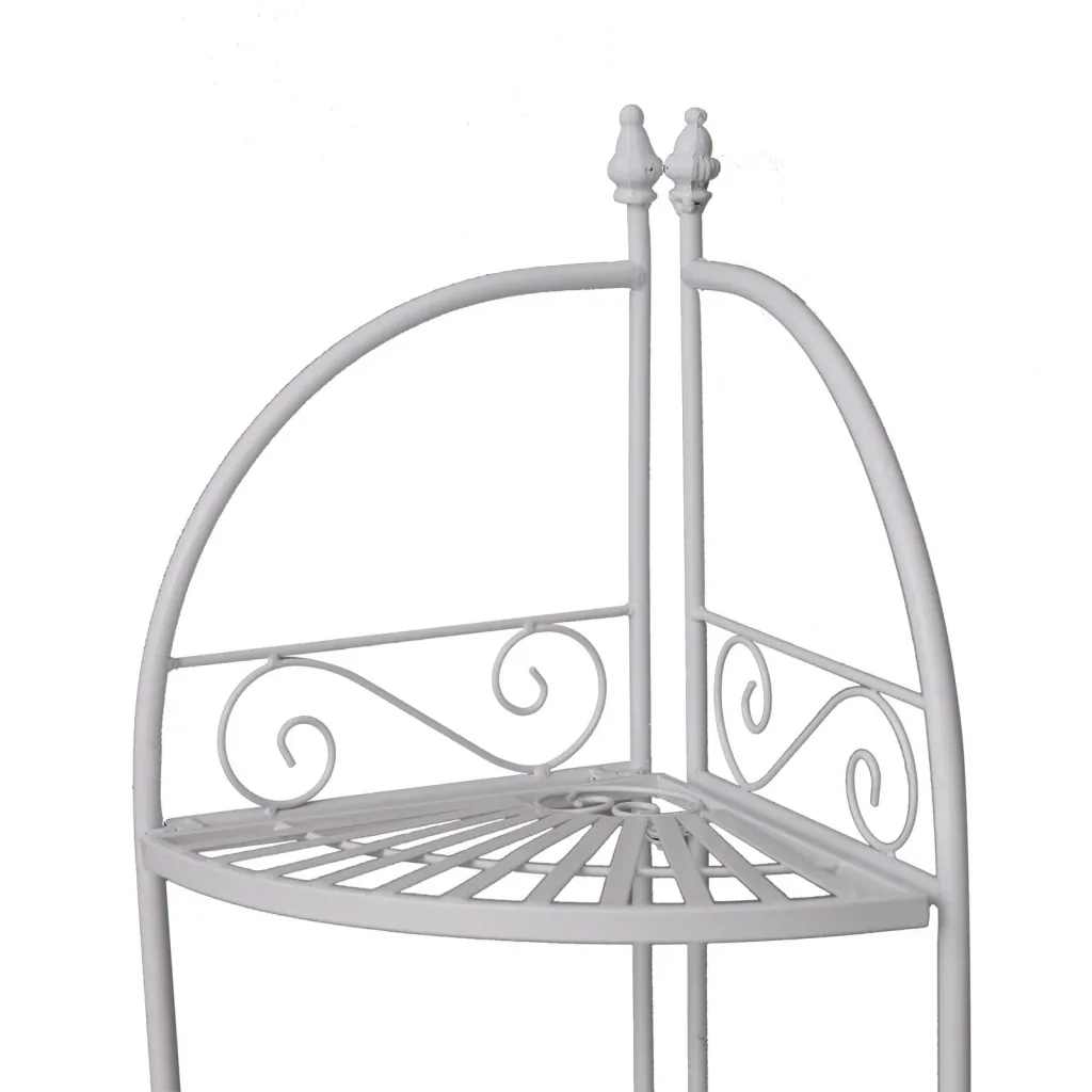 Badregal Pflanzregal Standregal Bücherregal Lagerregal Aufbewahrungsregal faltbar Metall Weiß 46 x 31 x 157 cm