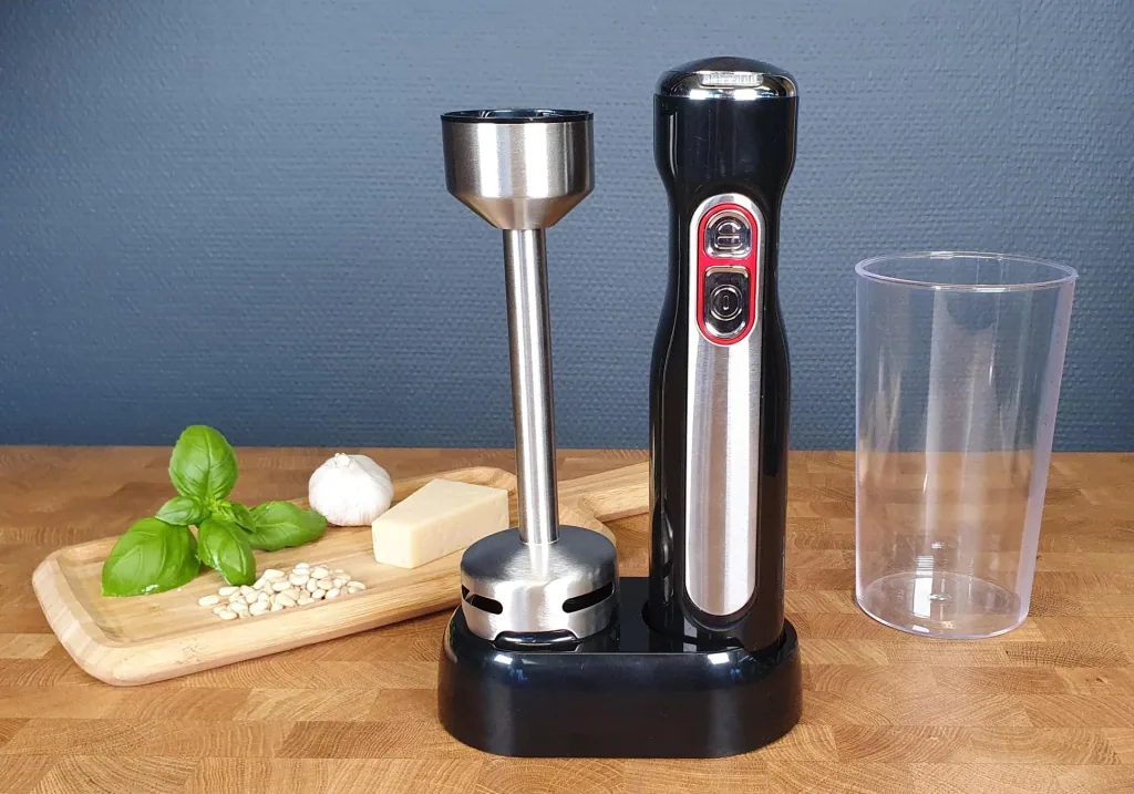 Akku Stabmixer mit Halter, 700 ml Pürierbecher und Halter