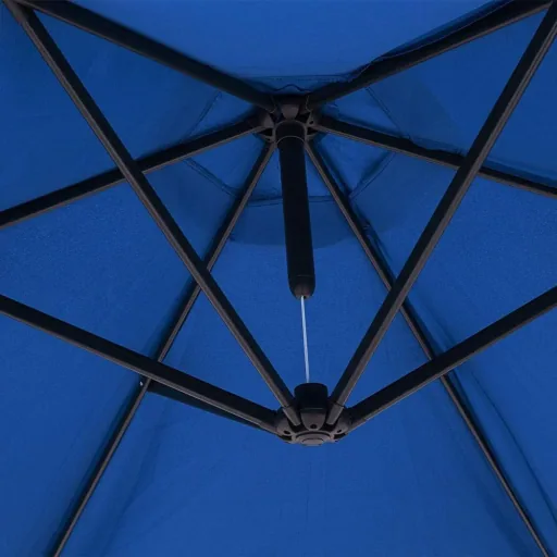 Sonnenschirm faltbar Aluminium blau mit Pendel Ø 330 cm