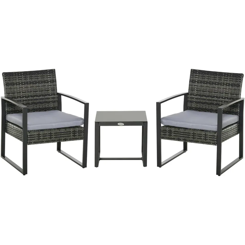 Polyrattan Sitzgruppe als 5-tlg. Set schwarz
