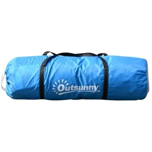 Campingzelt Familienzelt mit 2 Schlafkabinen Blau L460 x B230 x H195cm