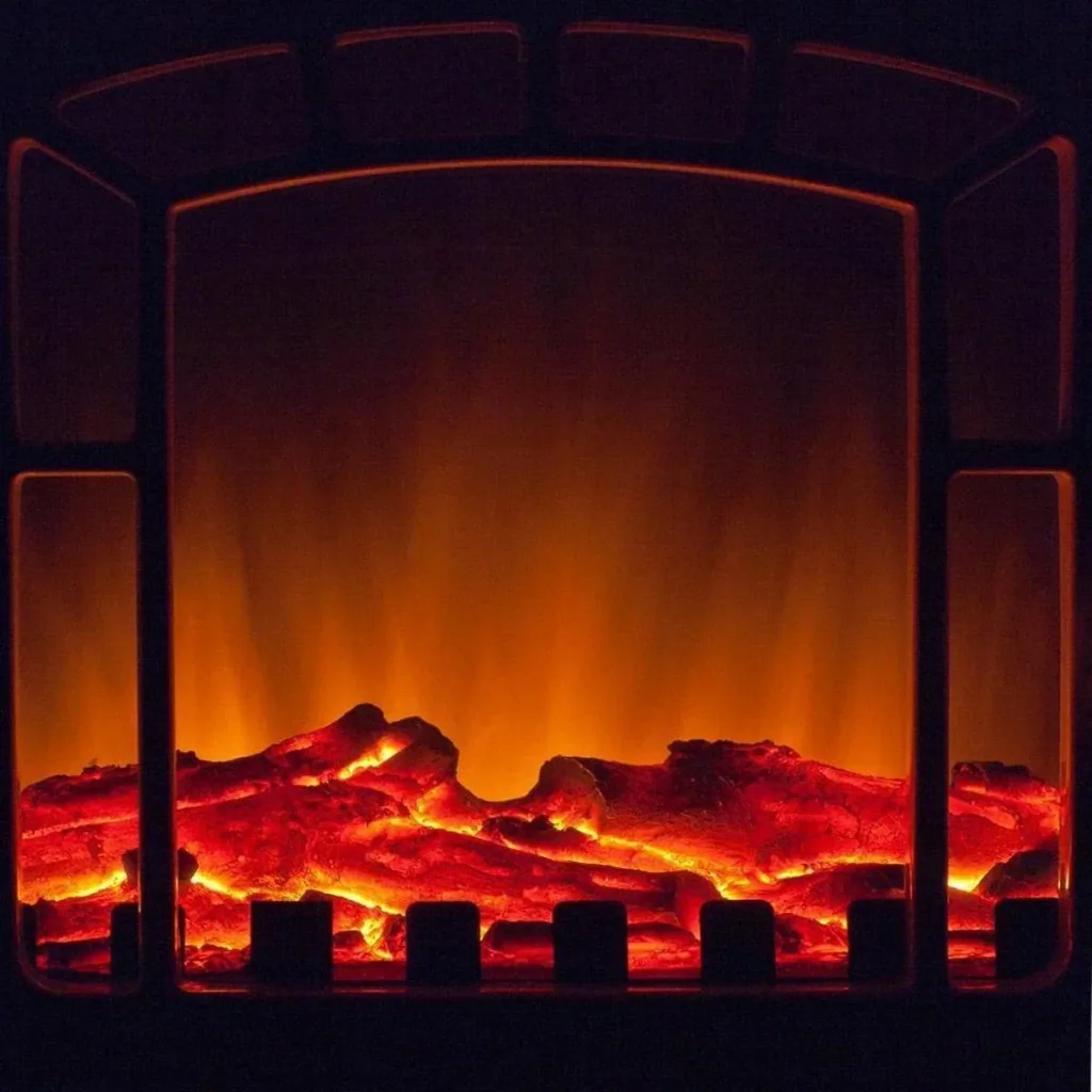 Elektrischer Kamin mit offenem Flammeneffekt 2000 Watt - Schwarz