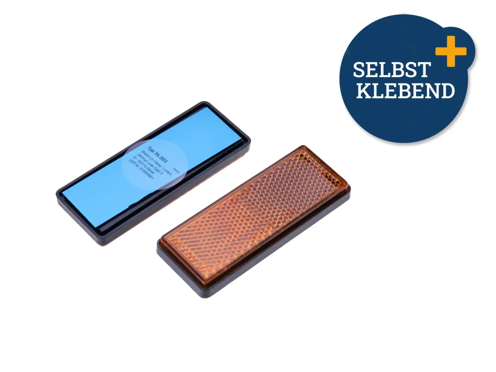 Reflektor, orange, eckig 2 Stück