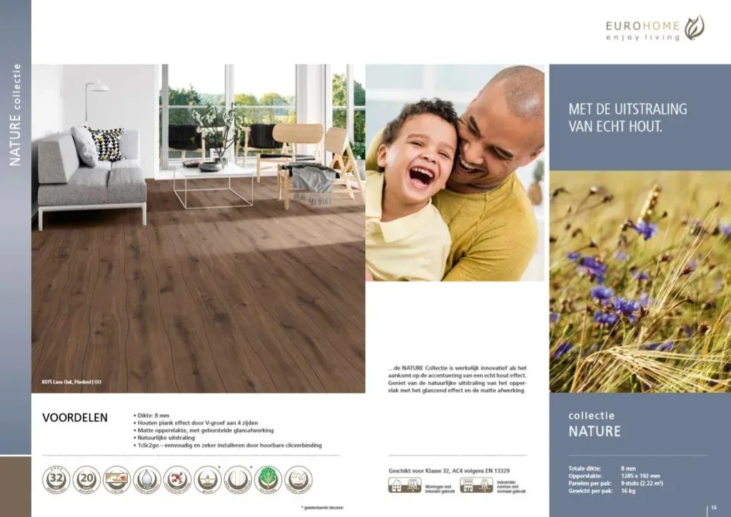 Nature Laminatboden Aspen Oak 8 mm 2,22 m²
