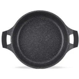 Suppenauflauf aus Marmor - Mit Glasdeckel schwarz - 36 CM